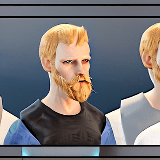 AI generated: Finnish male, photo-realistic, beard, light hair and beard, light blue eyes,
