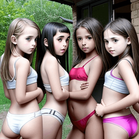 AI generated:  group of  hot 13 years old girls
