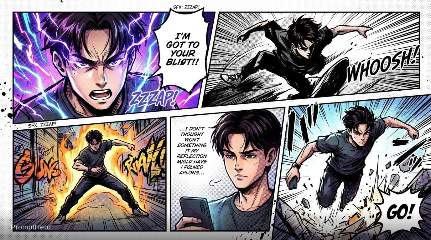 AI generated: Create a full-page colored manga illustration based on the person in the reference photo. Use authen...