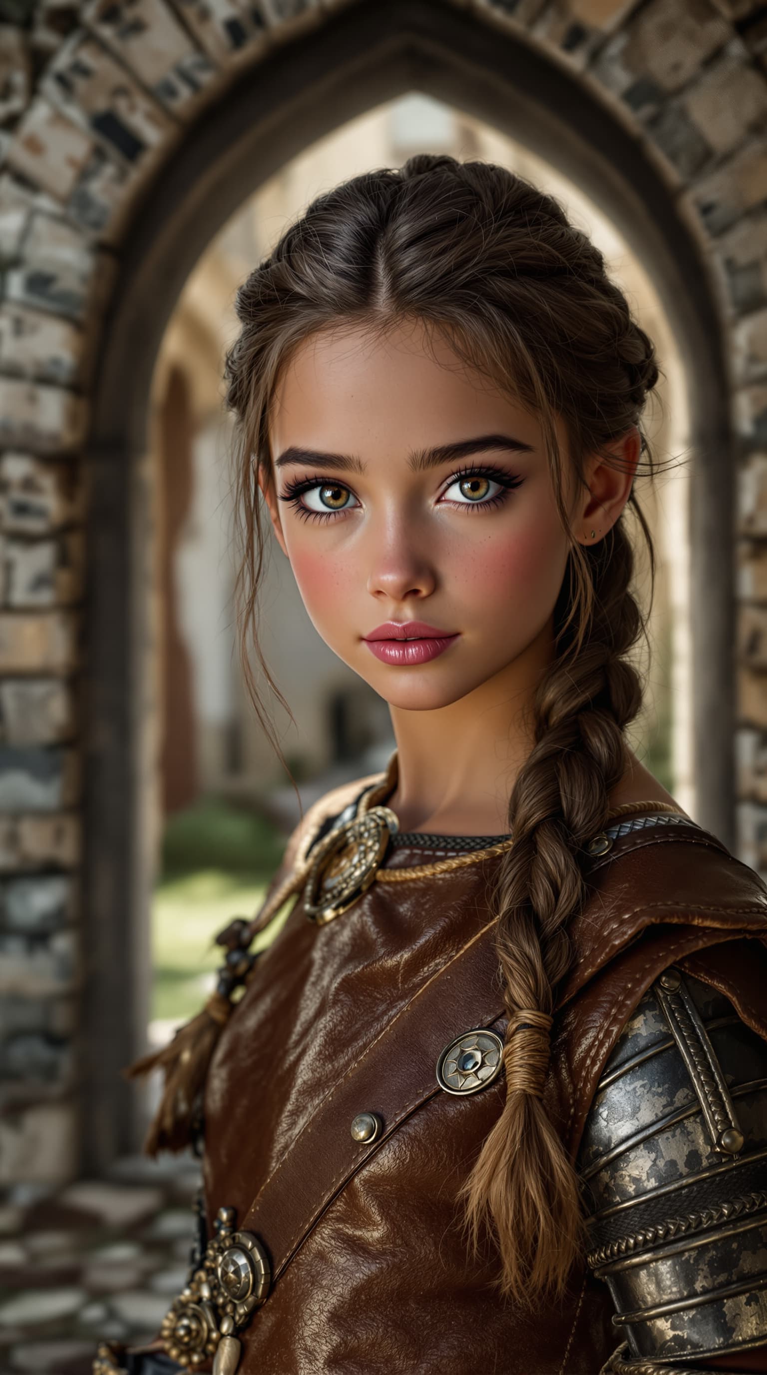 AI generated: A stunning professional photograph of the most beautiful girl in the world, a second-grader, depicte...
