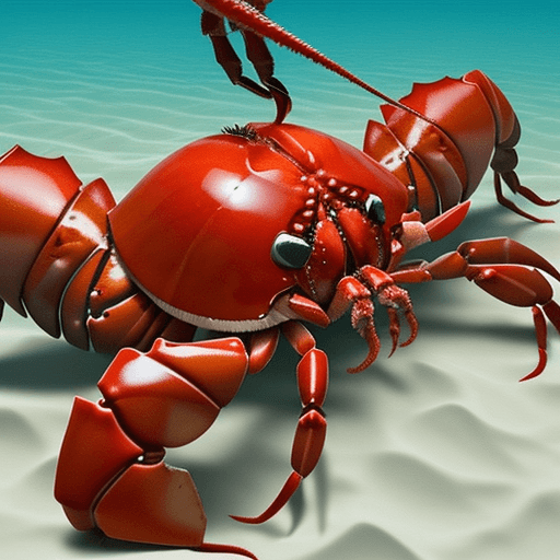 AI generated: Create an image of a Lobster but make it very zoomed in. Use inspiration from this website only http...