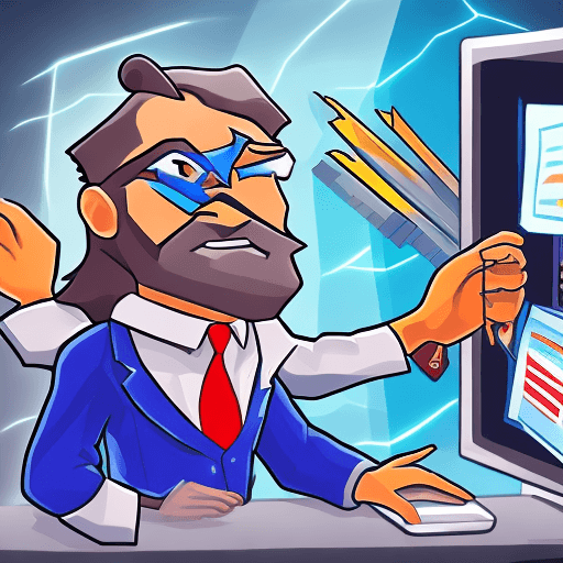 Openjourney prompt: computer hero  
