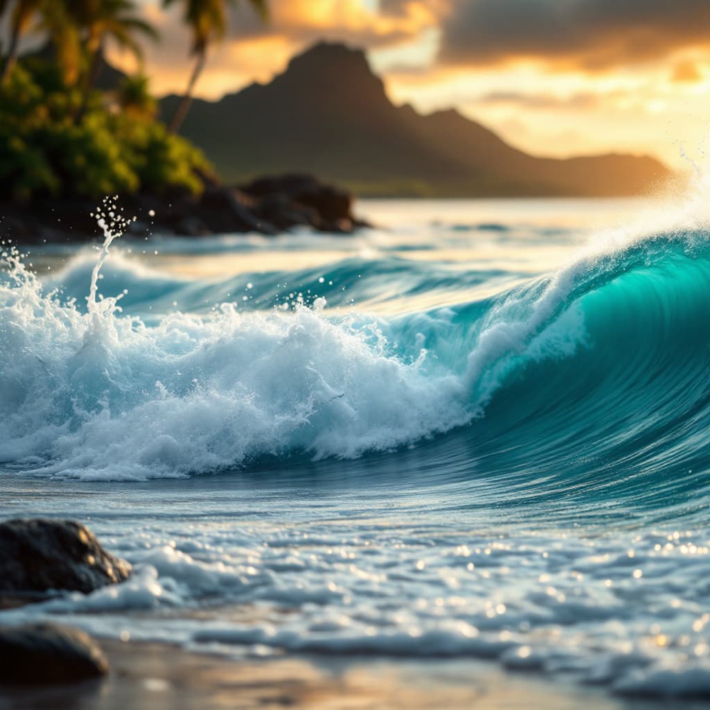 AI generated: a massage with hawaiian feeling and showing the flow of the waves