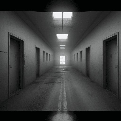 AI generated:  a pov photo of interior of a prison, Road closed, pessimistic, between four walls, narrow space, fu...