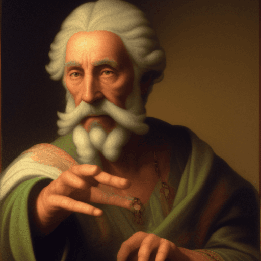 AI generated: The sage holds his finger up