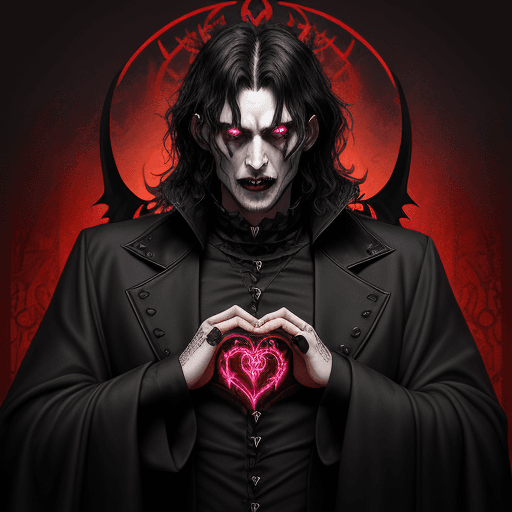 AI generated: , modeus, helltaker, heart eyes, oiled up.