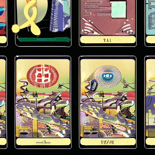AI generated: ancient scroll diagram showing the entire set of a tarot card deck, bold shūji, chart, schematics, i...