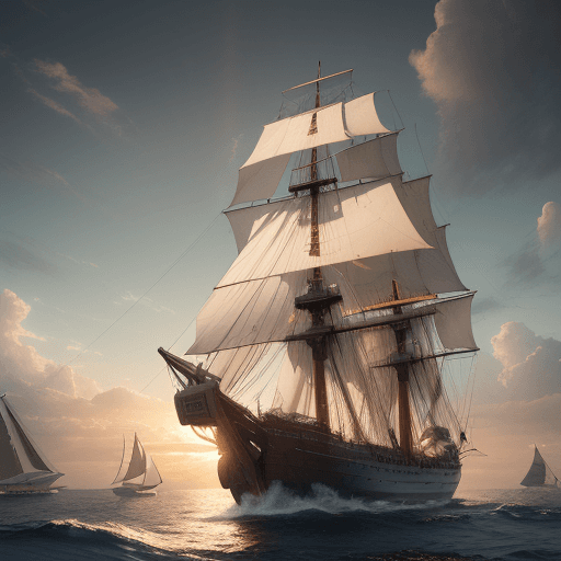 AI generated: Photo of a ultra realistic sailing ship, dramatic light, pale sunrise, cinematic lighting, battered,...
