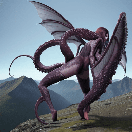 AI generated: vaguely human-like shape, scaley rubbery body, face is a mass of feelers and tentacles, giant claws ...