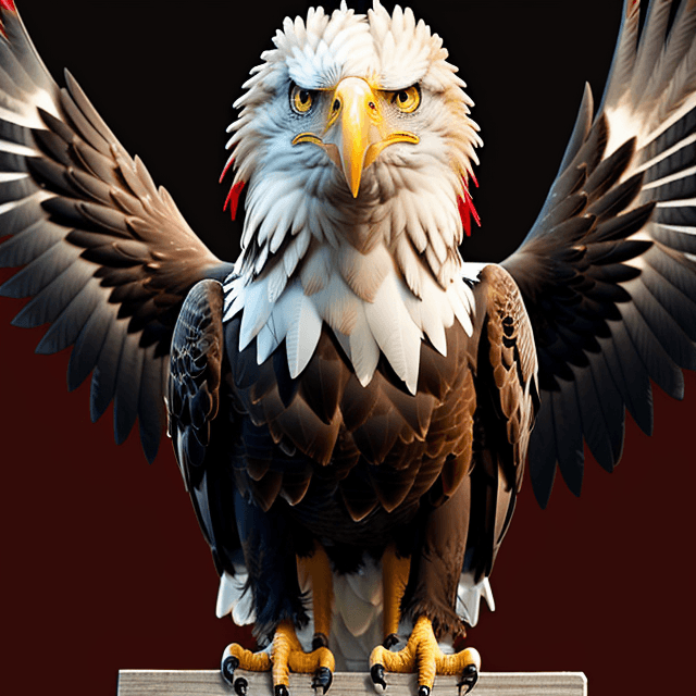 AI generated: Eagle, red eyes, wings, staring, face