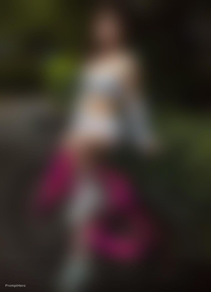 AI generated: A highly detailed, photorealistic, cinematic slight low-angle medium-full shot of a beautiful young ...