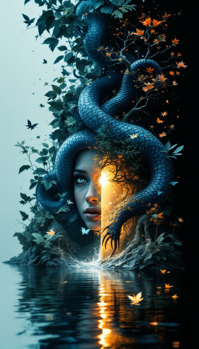 AI generated: The book is like a door that opens to another world On this side is a swamp and on the other side is...