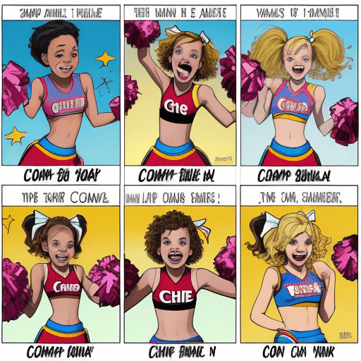 AI generated: Tomboy to cheerleader comic