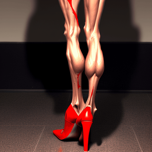 AI generated: extreme skinny slender anorexic girl very skinny slender girl, skinny legs and long skinny calves in...