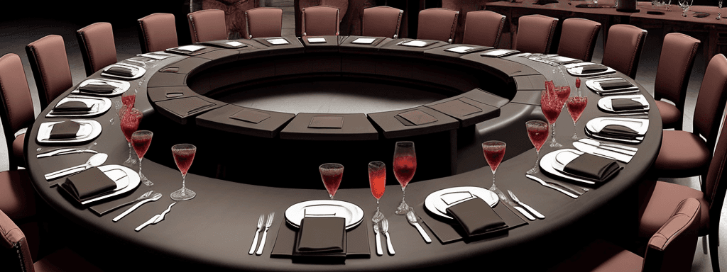 AI generated: mafia,12person,table

