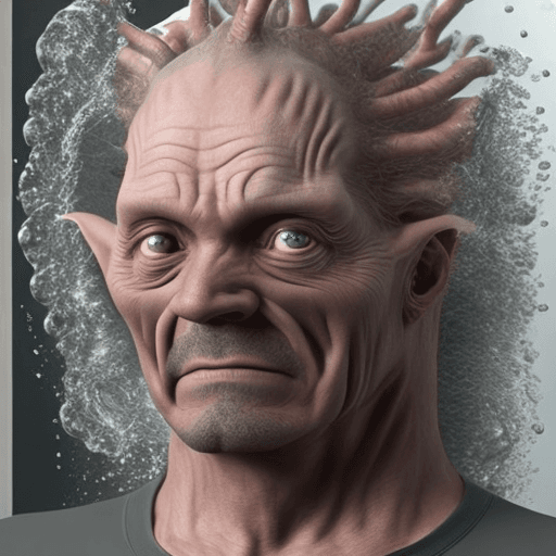 AI generated: Hyper realistic, amorphous creature which is the result of the fusion of a 200 liter water heater wi...