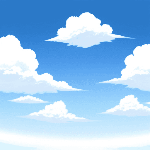 AI generated: anime drawing blue sky with clouds for website background