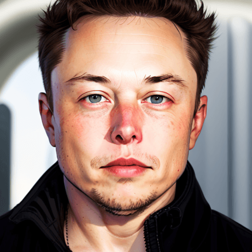 AI generated: elon musk. Half face poor. Half face rich