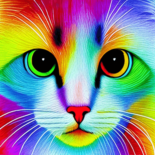 AI generated: Rainbow cat