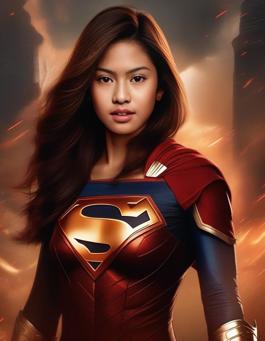 AI generated: supergirl, in the style of aggressive digital illustration, realistic hyper-detailed rendering, apoc...