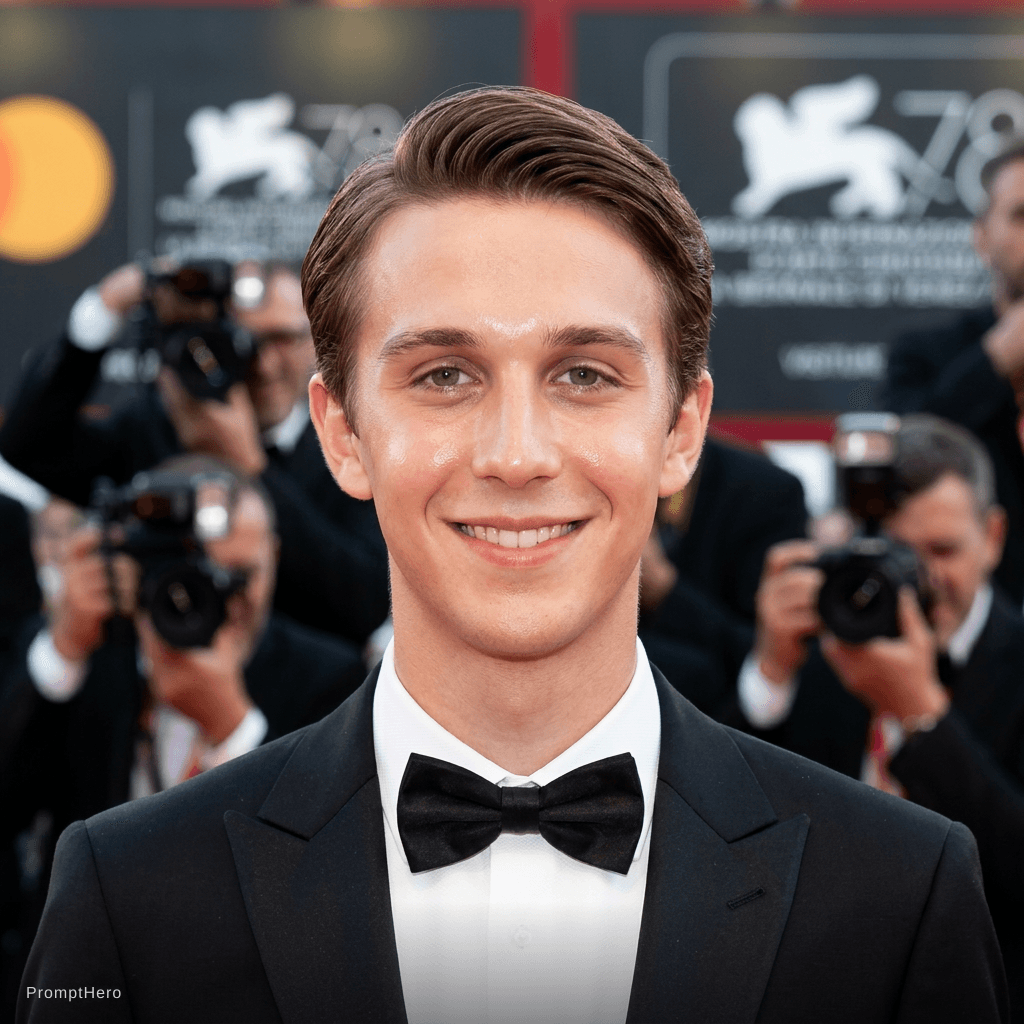 AI generated: glam glow up — red carpet look, glowing skin, sleek hair, confident smile