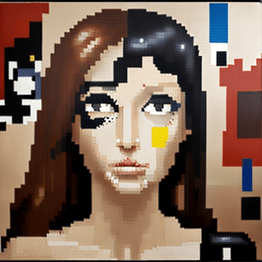 AI generated: abstract art painting of an eye, in the style of pixelated portraits, cracked, oversized portraits, ...