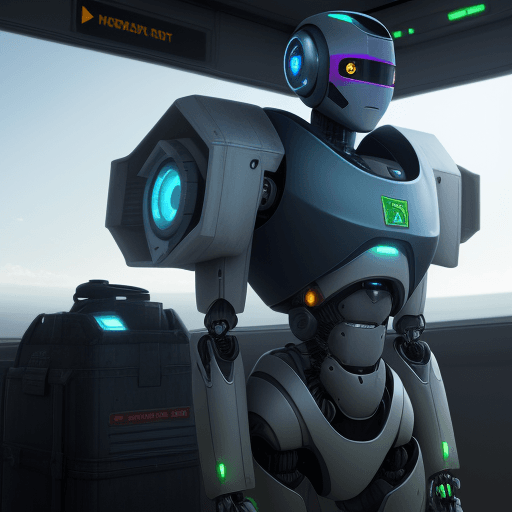 AI generated: Realistic image of a ROBOT with the name ''Midjourney''.