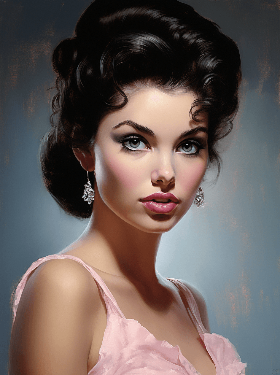 AI generated: model with lipstick on her lips, in the style of pulp comics, realist detail, gerald harvey jones, l...