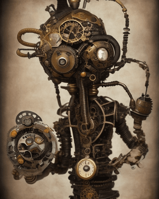 AI generated: High-quality photos of steampunk aliens