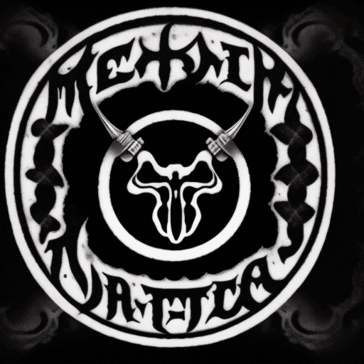 AI generated: the name of a black metal band called Meatgrinder with a black metal font.