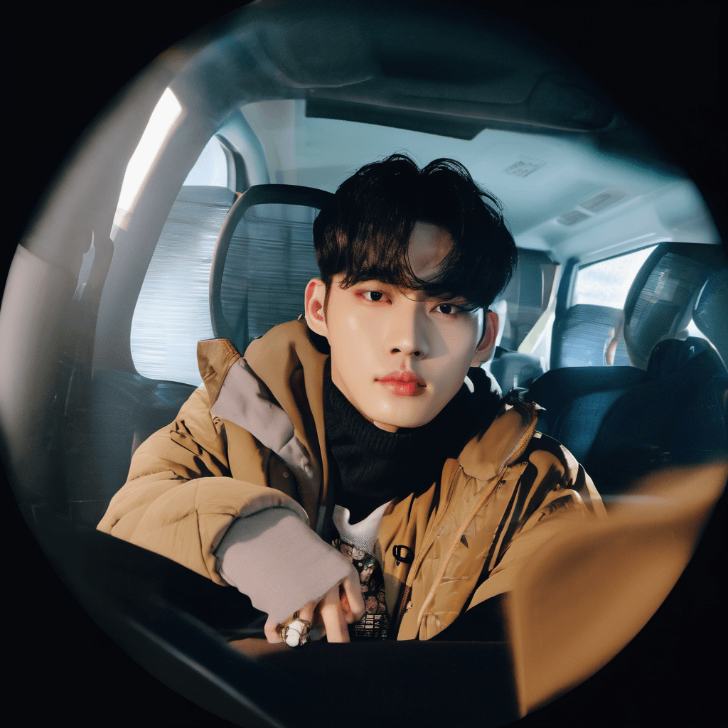 AI generated: photo of got7 park jinyoung, sitting in classroom wearing uniform,