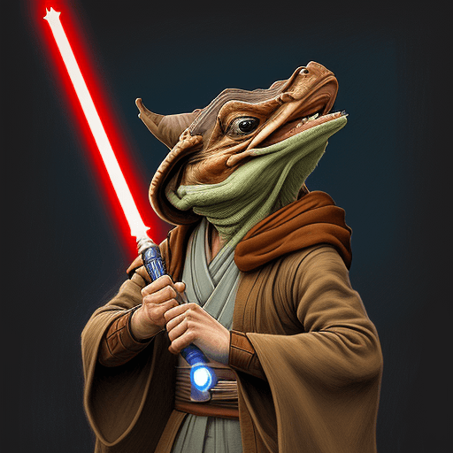 AI generated: a drawing of a jedi gungan