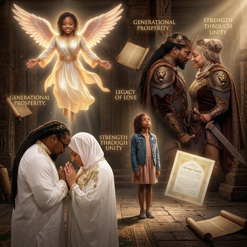 AI generated: create the photos in a cinematic way to show generational prosperity of love, etc

add daughter in t...