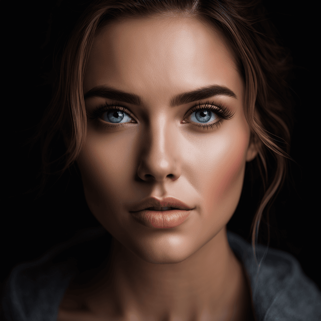 AI generated: A lifelike image of a young woman, full of expression, taken using a Fujifilm GFX 100 and a 110mm f/...