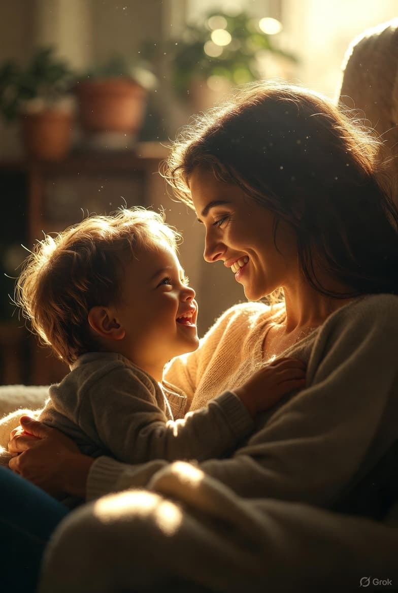 AI generated: Apply "Rim Light" technique effect:
A candid, heartwarming photograph capturing an intense moment o...