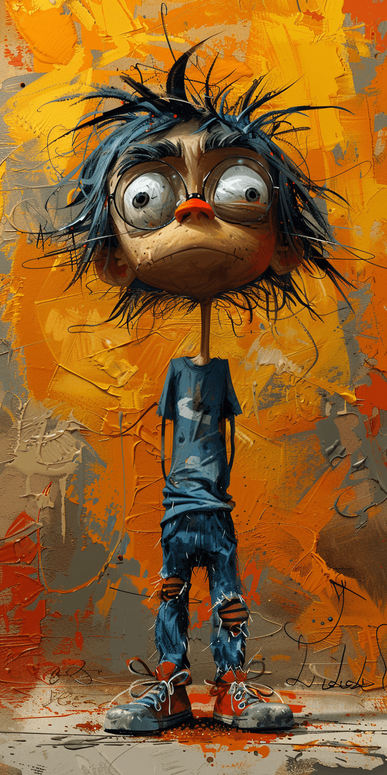 AI generated: caricature illustration, children's comic book character, hilariously exaggerated features --ar 1:2 ...