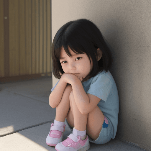 AI generated: a shy 4 year-old girl