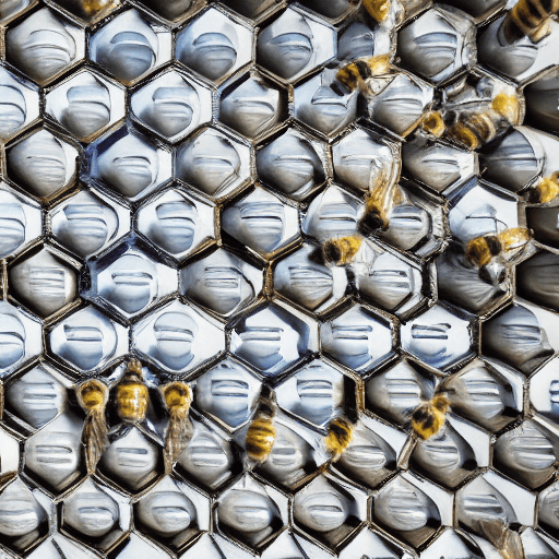 AI generated: bee image, labotarorio, modern, versatile, unique, eye-catching and creative, 4k, business model, id...