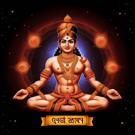 AI generated: sanatan aarohan written in hindi with stylish hindi font with cosmic background