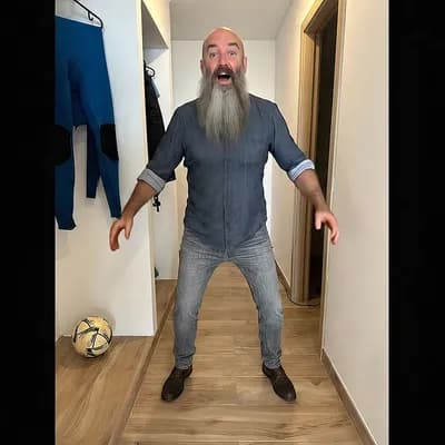 AI generated video: the man slowly melts into a coca cola like liquid