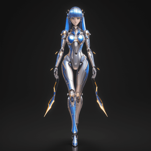AI generated: The best ever、8K,(((Full Body Esbian)))、(((The shine)))、(((Metallic)))、(((Cyberpunk)))、The cute beau...