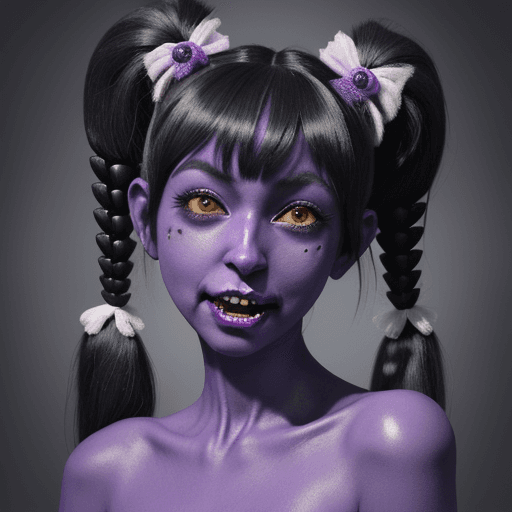 AI generated: a beautiful and detailed portrait of muffet, monster girl,((purple body:1.3)),humanoid, arachnid, an...