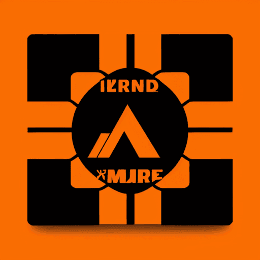 AI generated: Brand logo , large language model , thin line , orange focused color , black background, vector base...