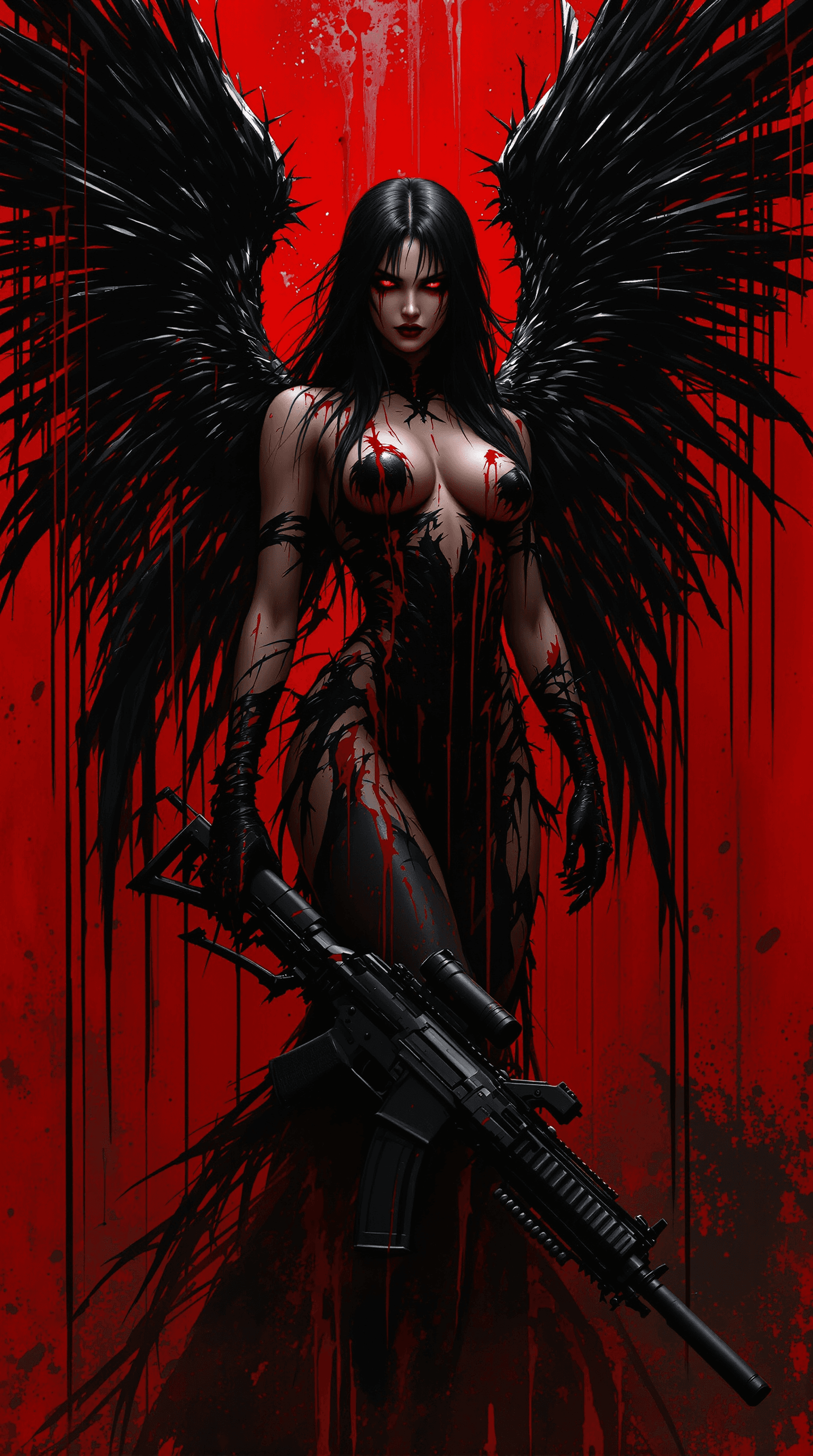 AI generated: A striking and visceral illustration of a dark fairy.