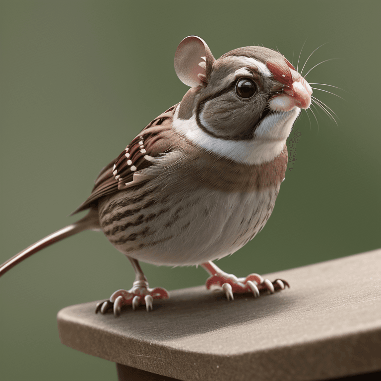 AI generated: close-up photo of a (mouse: sparrow: 0.5)