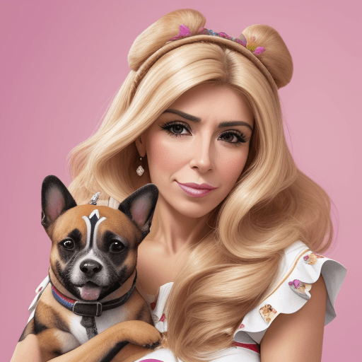 AI generated: Susana Gimenez rodeada de perritos Bichón maltés

