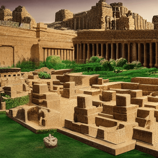 AI generated: ancient babylon, cinematic, hyperrealistic, gardens