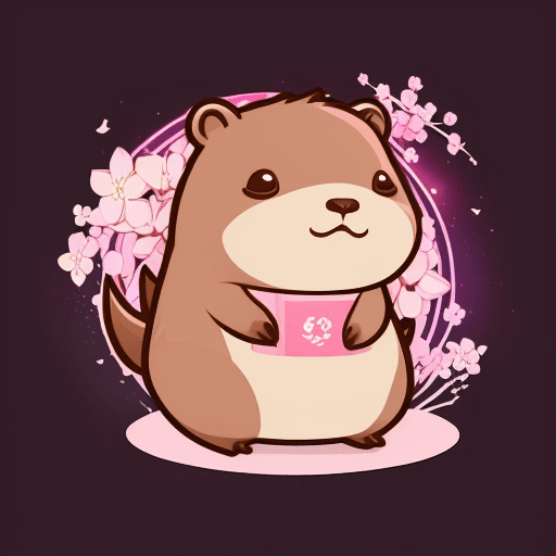 AI generated: 3D Logo vector style, matrix, cute, pink, galaxy kwai, flashes combined with capybara and cherry blo...