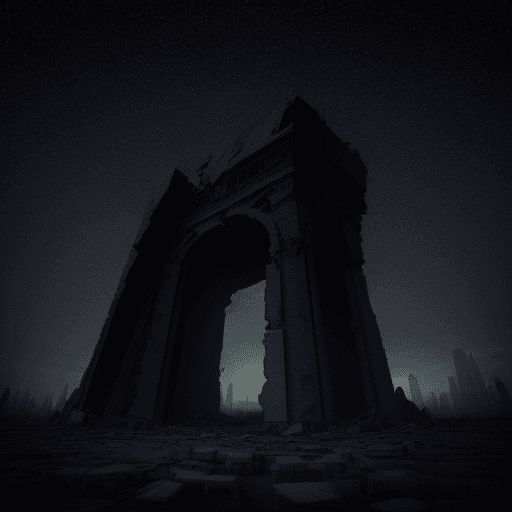 AI generated: 
"A vast plain under a dark sky filled with stars, the constellations seem on the verge of collapse,...