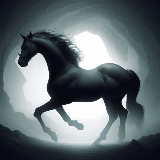 AI generated: Horse in abyss 